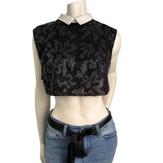 WORTHINGTON Woman White Black Top Sleeveless Button Up Plus Sz 2x Collared