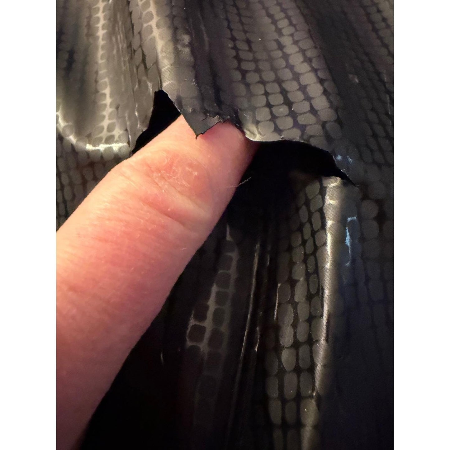 DJI Vintage Vinyl Trench Coat Black Glossy Grid Witchy Matrix Edgy M