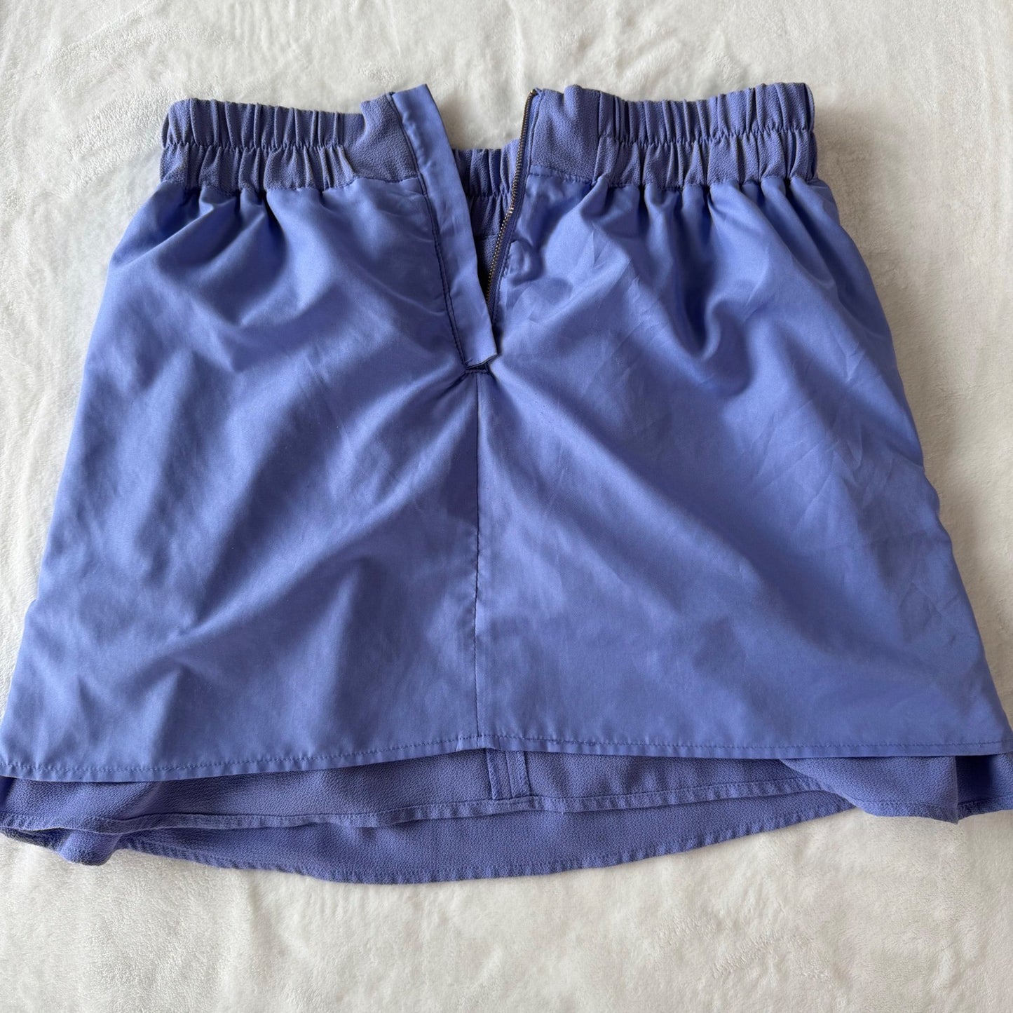 Dynamite Mini Skirt Periwinkle Blue Crepe Front Zip Baddie Coquette Soft Girl S