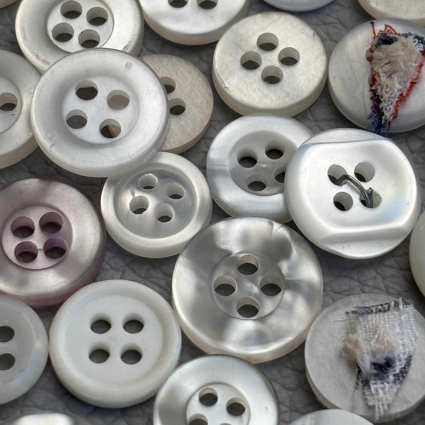 Mixed Plastic Button Lot ~ 50pcs Clear White Ivory Assorted Styles New