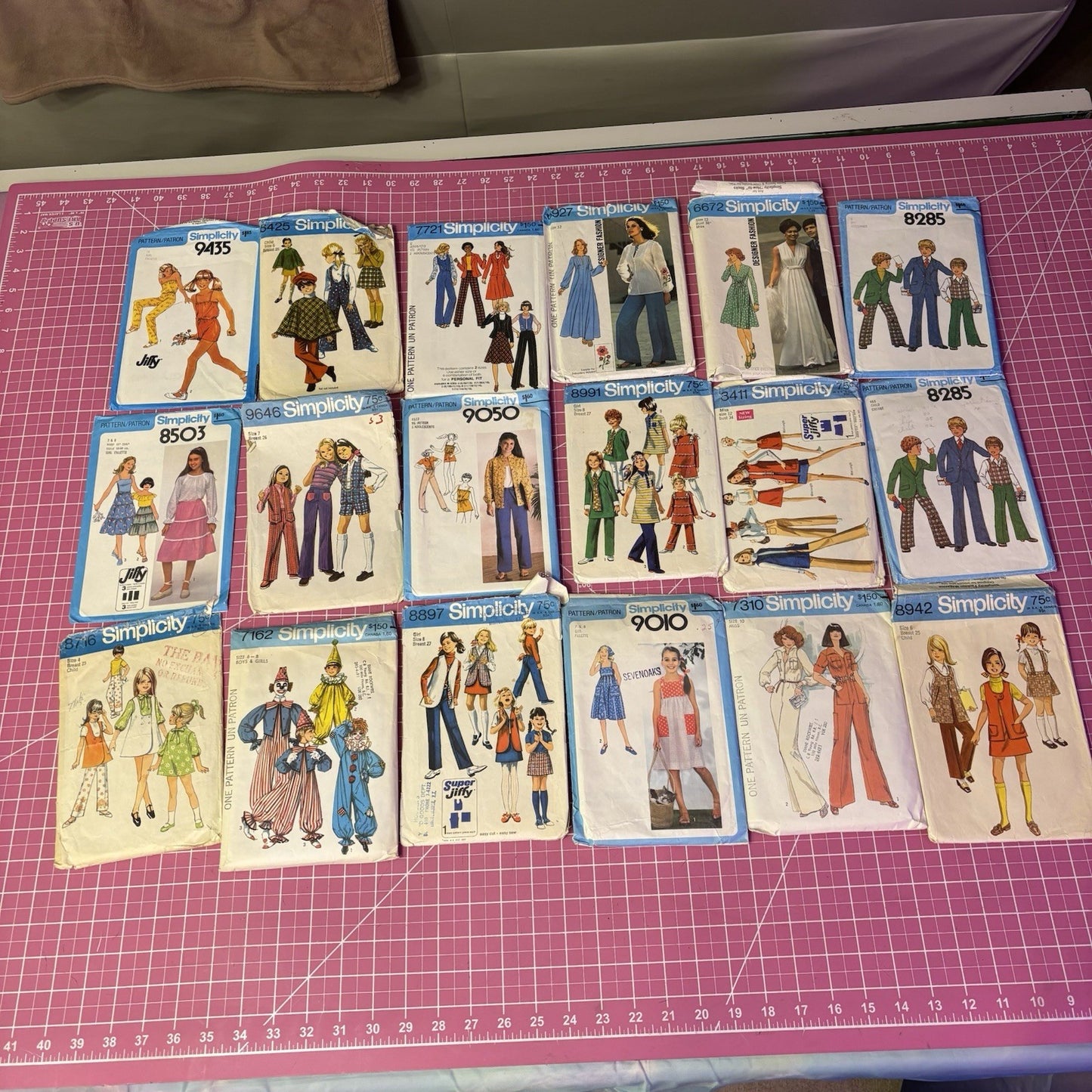 Vintage 70s Simplicity Sewing Patterns Lot (18) Kids & Teens Retro Outfits
