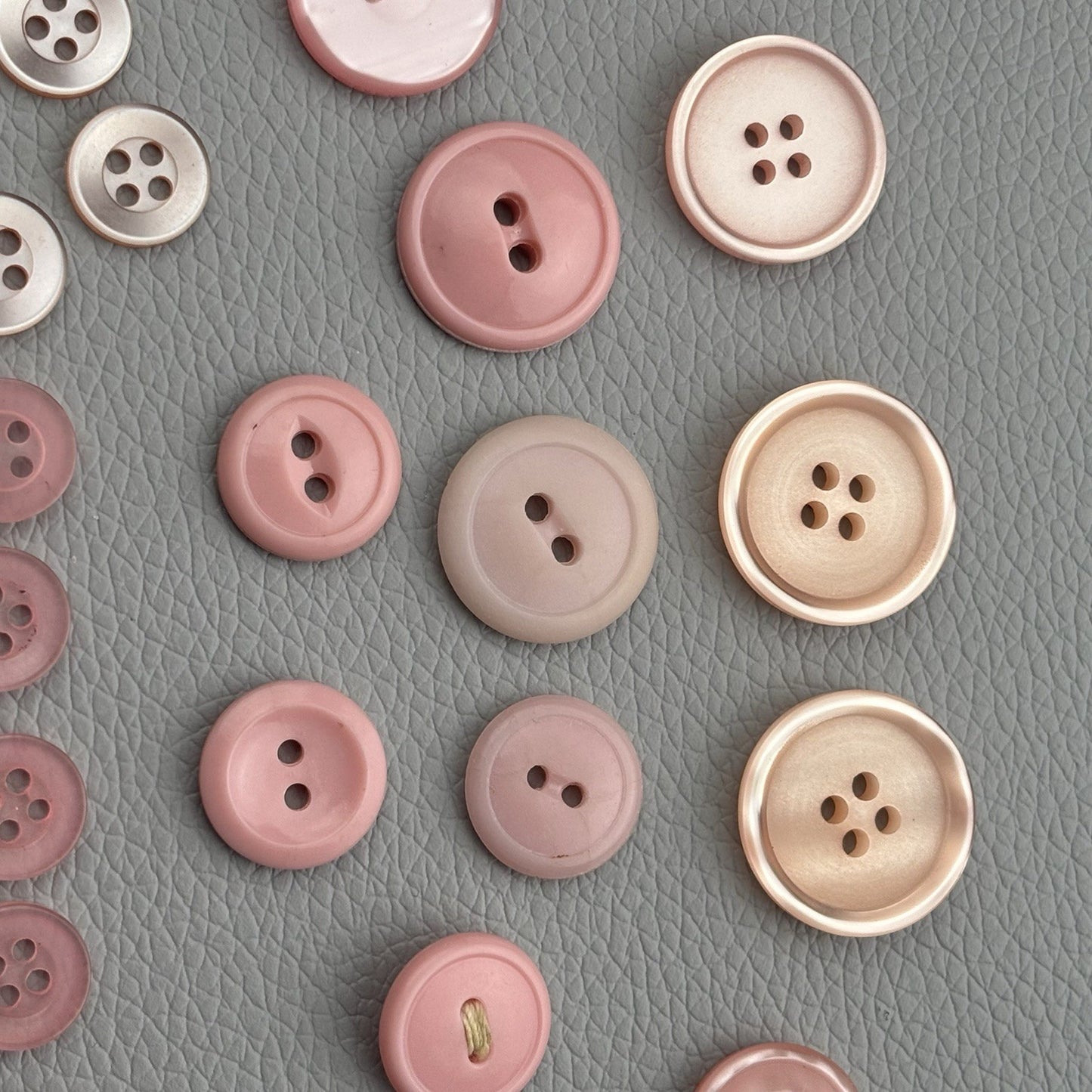 Vintage Pink Button Lot | 56 Pcs Blush & Rose Casein  Mix Mid Century Sewing