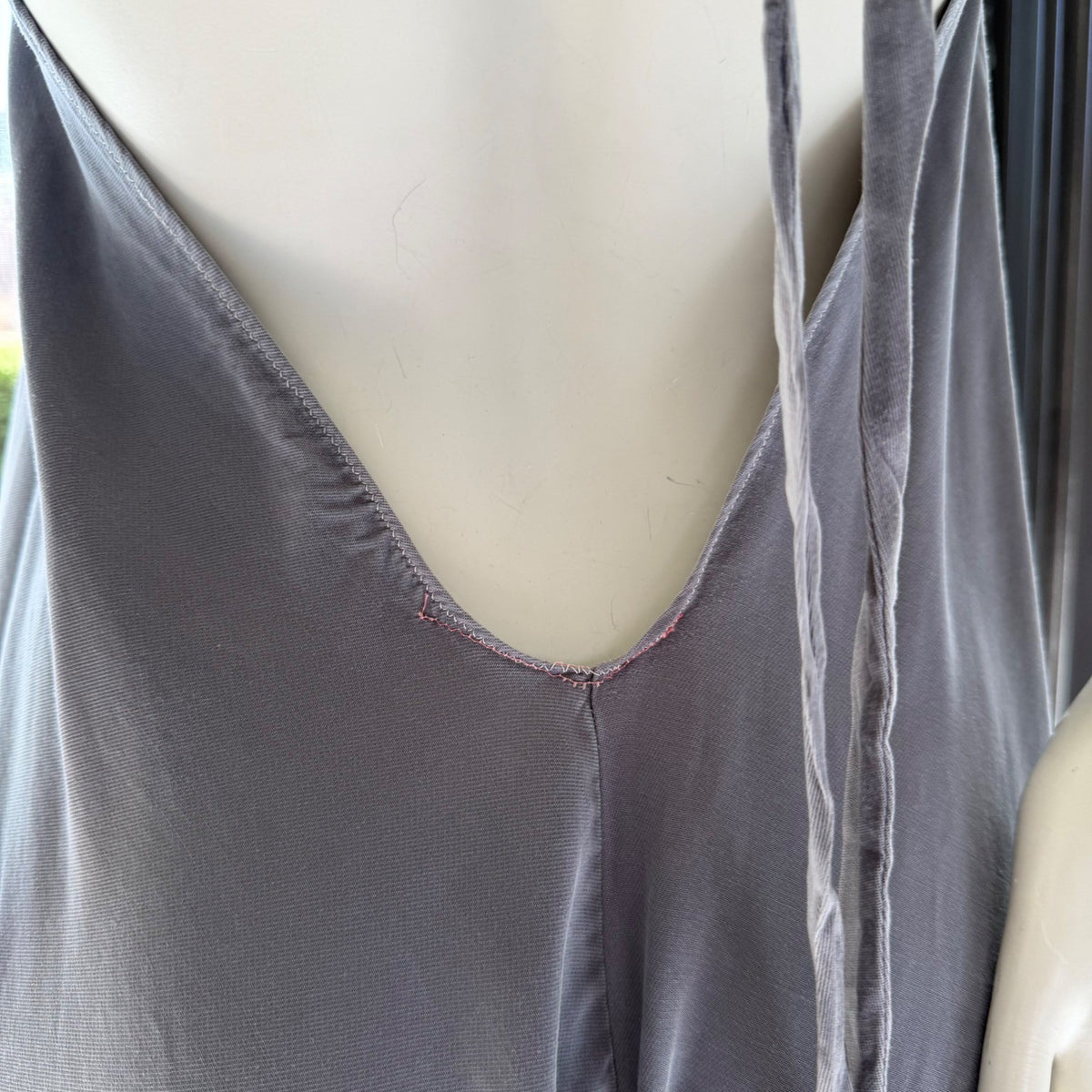 Simpłe Grey Halter Maxi Dress Fairycore Lagenlook Handmade BC OS