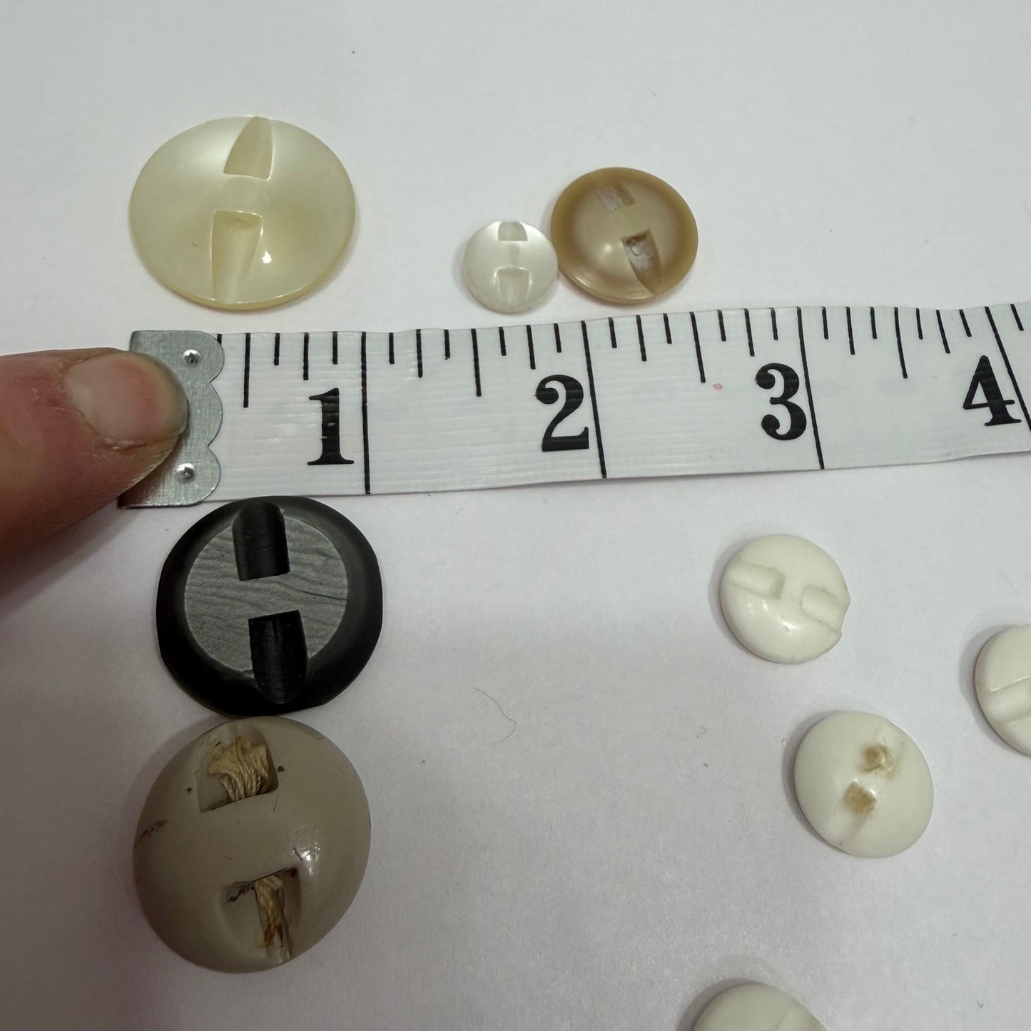 Vintage Button Lot Neutral Tones Shank Buttons Coat Replacement Sewing Supplies
