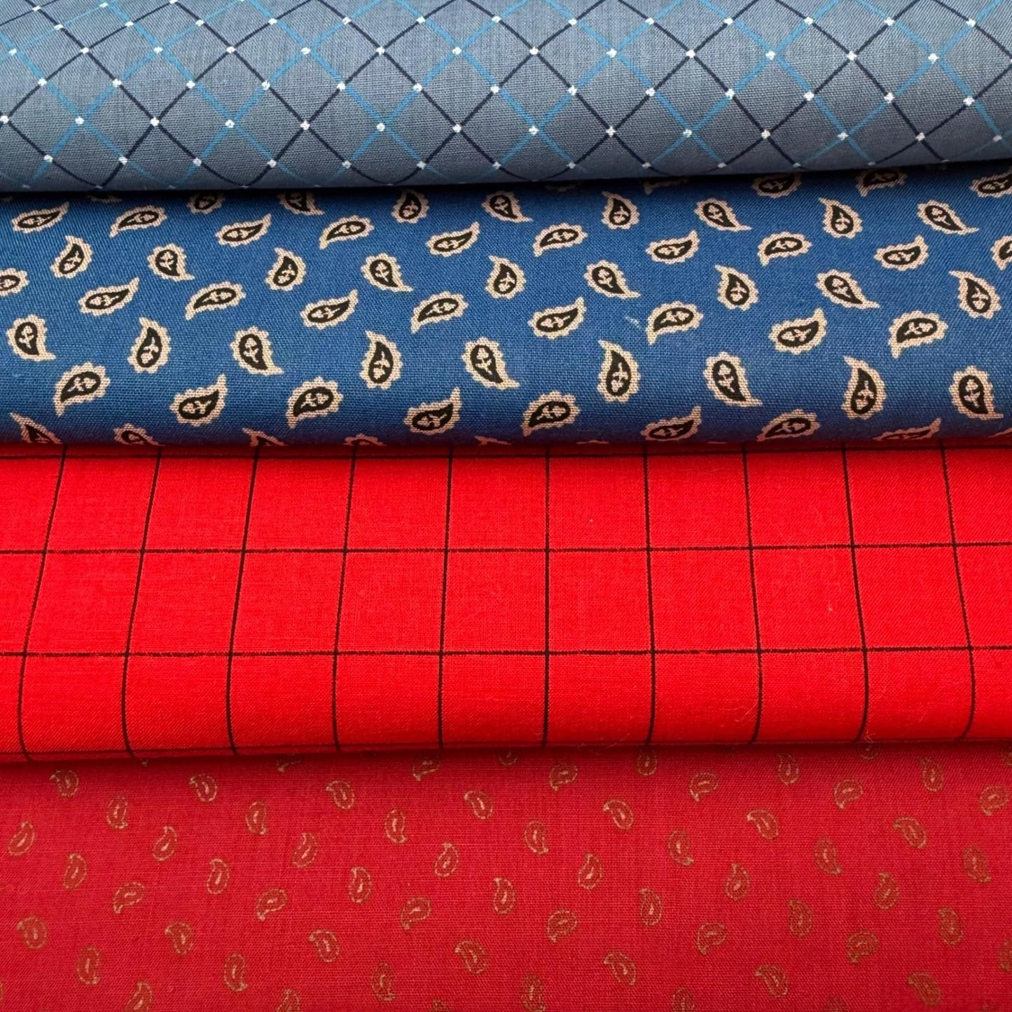 Quilters Cotton Fabric Bundle ~ 10 Meters ~ Paisly Gingham Plaid Craft Sewing