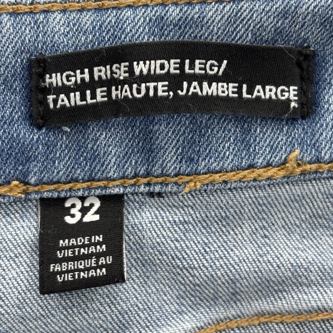 Joe Fresh Wide Leg Blue Jeans High Rise Stretchy Basiccore Capsule Wardrobe 32