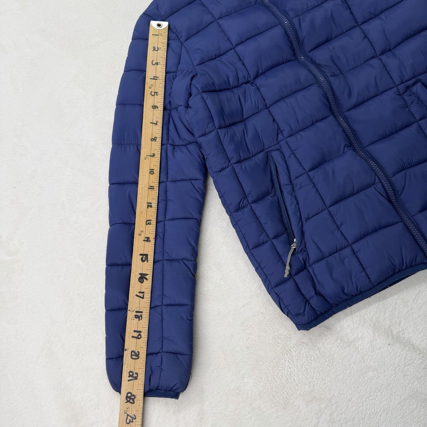 Outbound Puffer Jacket Men’s Large Blue Hooded Lightweight Nylon Coat Gorpcore