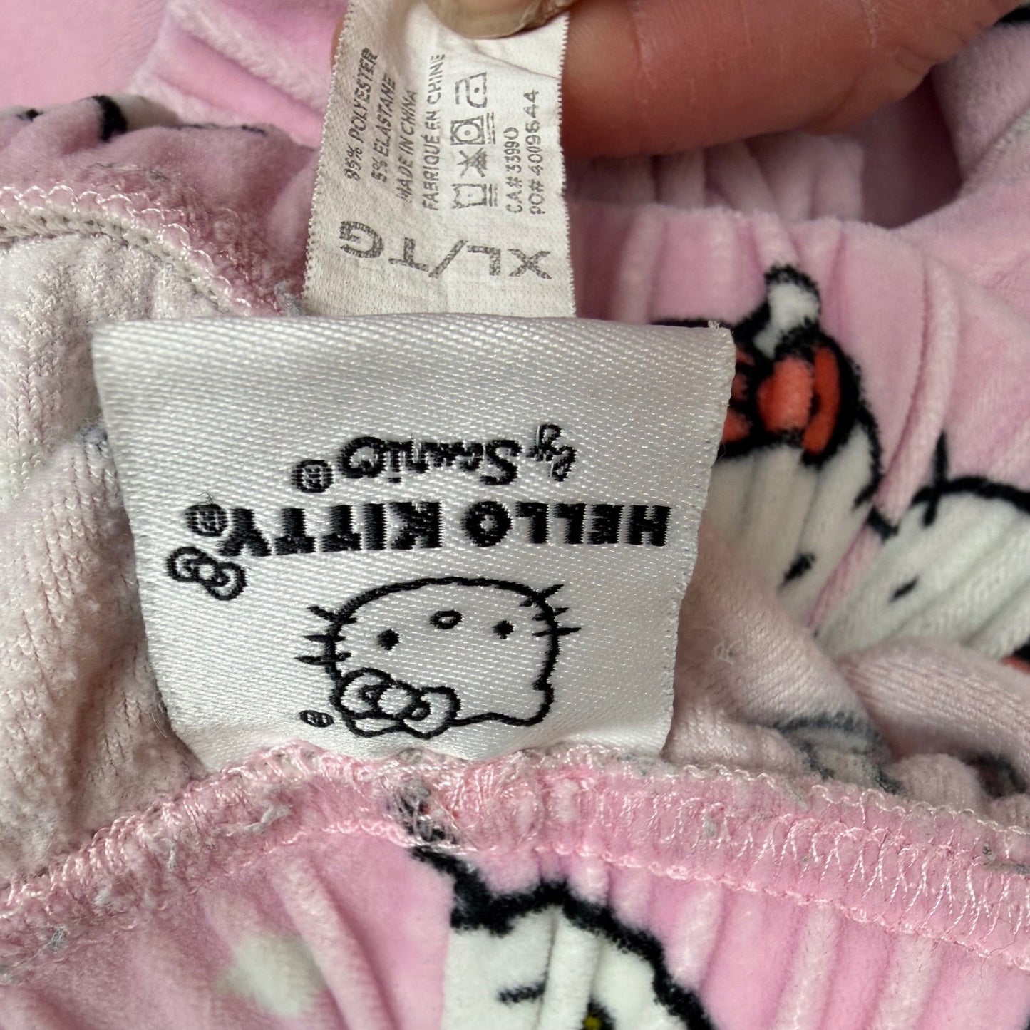Hello Kitty Pajama Set Christmas Pink Plush Kawaii Coquette Sanrio Sleepwear XL