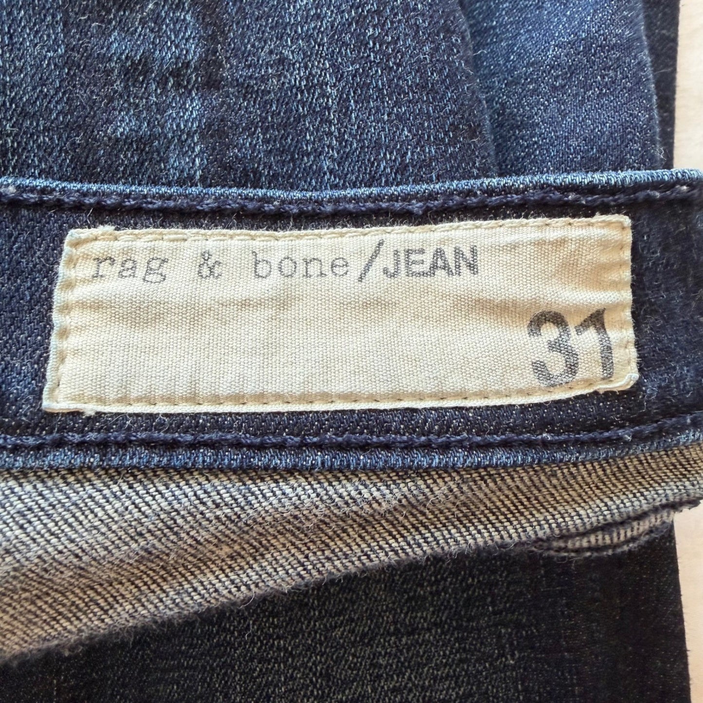 Rag & Bone Kensington Skinny Jeans Y2K Grunge Dark Wash Zip Ankle Stretch Sz 31