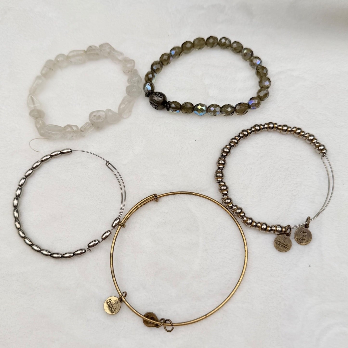 Mixed Jewelry Lot – Includes 3 Alex and Ani Bracelets, BCBG ring and more !