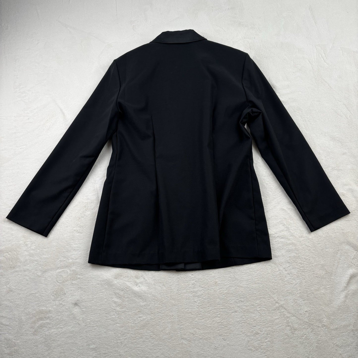 Alyn Paige Black Satin Trim Blazer Womens 13/14 Single Button Tuxedo Style Jacky
