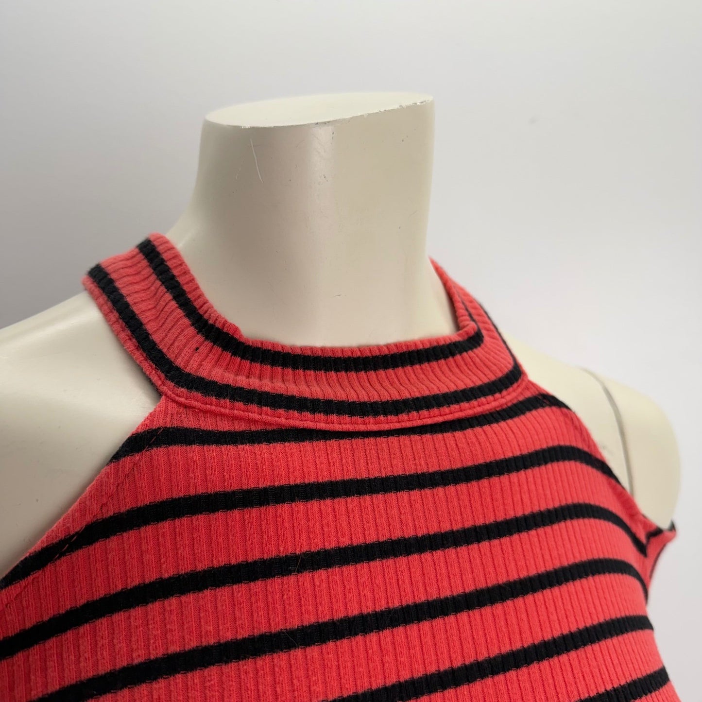 Derek Heart Striped Mini Dress Cold Shoulder Ribbed Bodycon Y2K Streetwear Edgy