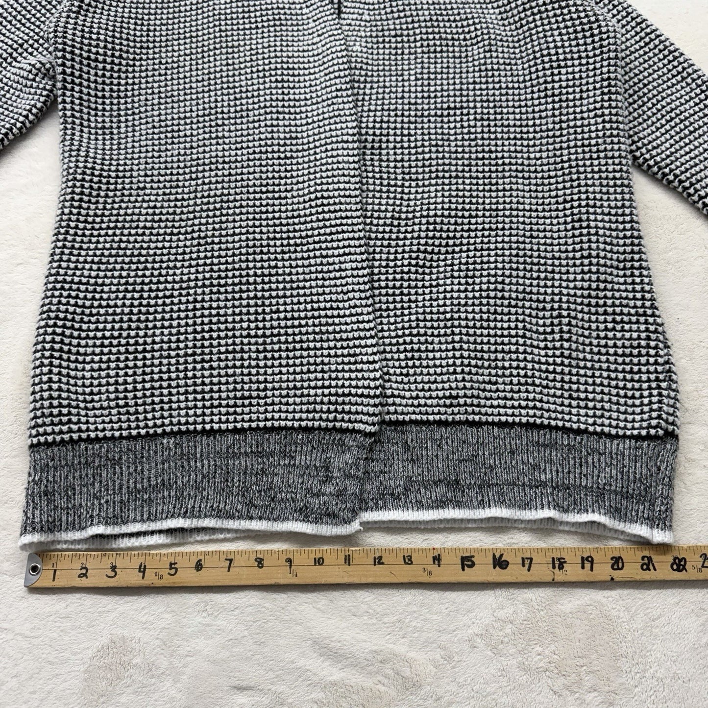 Women's Knit Cardigan – Black White Open Front Slouchy Longline Sweater Size XXL