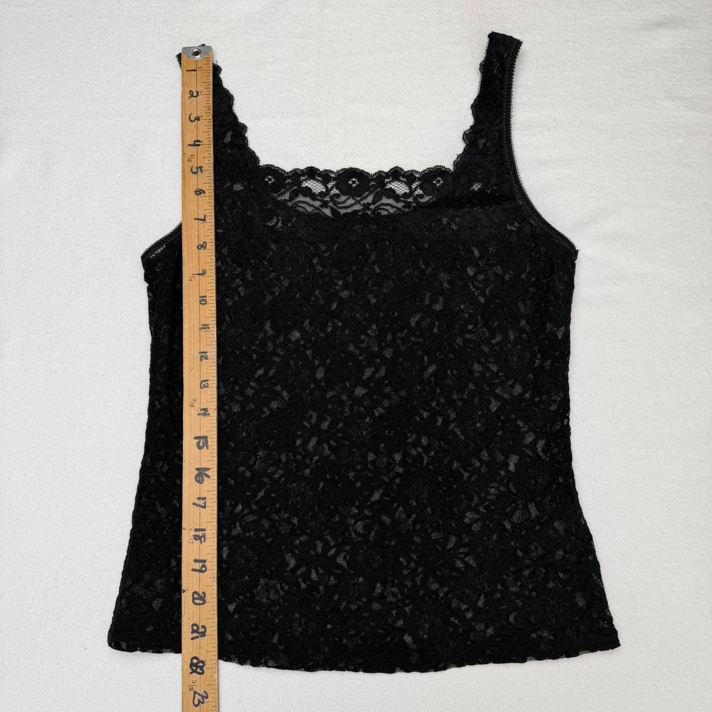 Vintage Handmade Black Floral Lace Top Women S/M Whimsigoth Y2K Grunge Romantic
