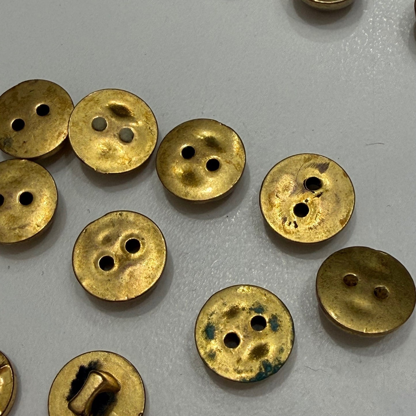 Vintage Brass Buttons Mixed Dome Mushroom Set Gold Metal 18pc OS
