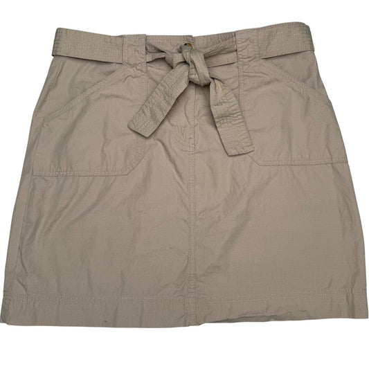 Arie Ariella Skirt Khaki Tan Cotton Belted Basiccore Coastal Grandma Women XL