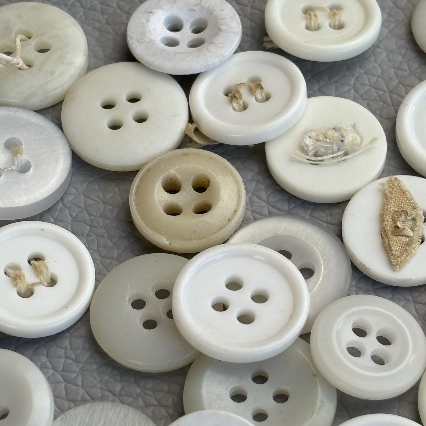 Mixed Plastic Button Lot ~ 50pcs Clear White Ivory Assorted Styles New