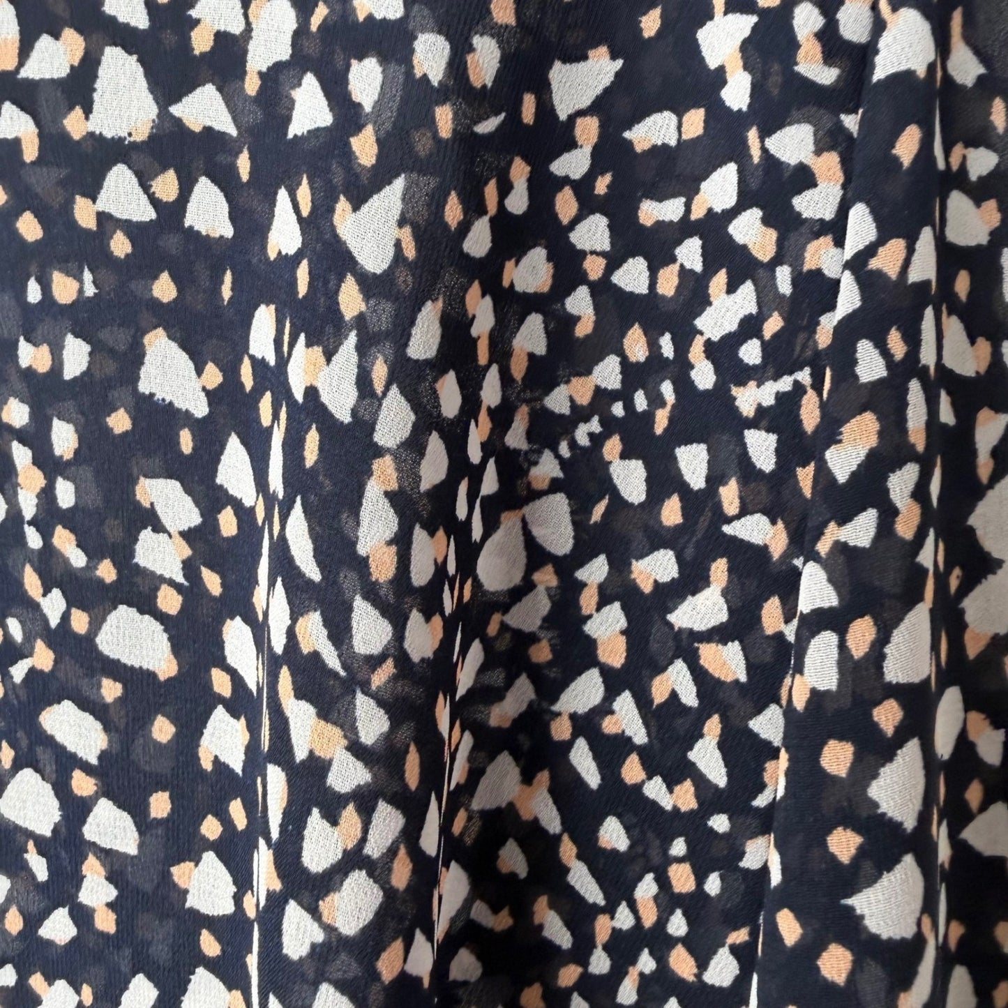 Banana Republic Blouse Womens Navy Blue Abstract Print Office Siren Career  S/P