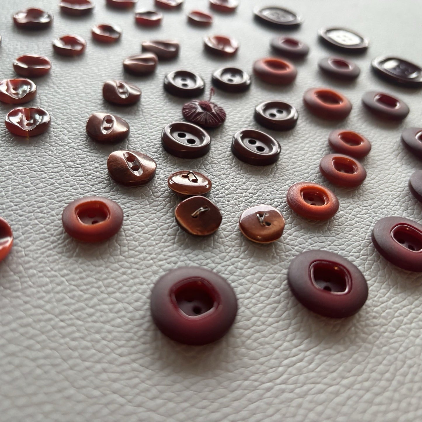 Vintage + New Red Burgundy Button Lot. Mix Two Hole Four Hole Button Crafts Sew