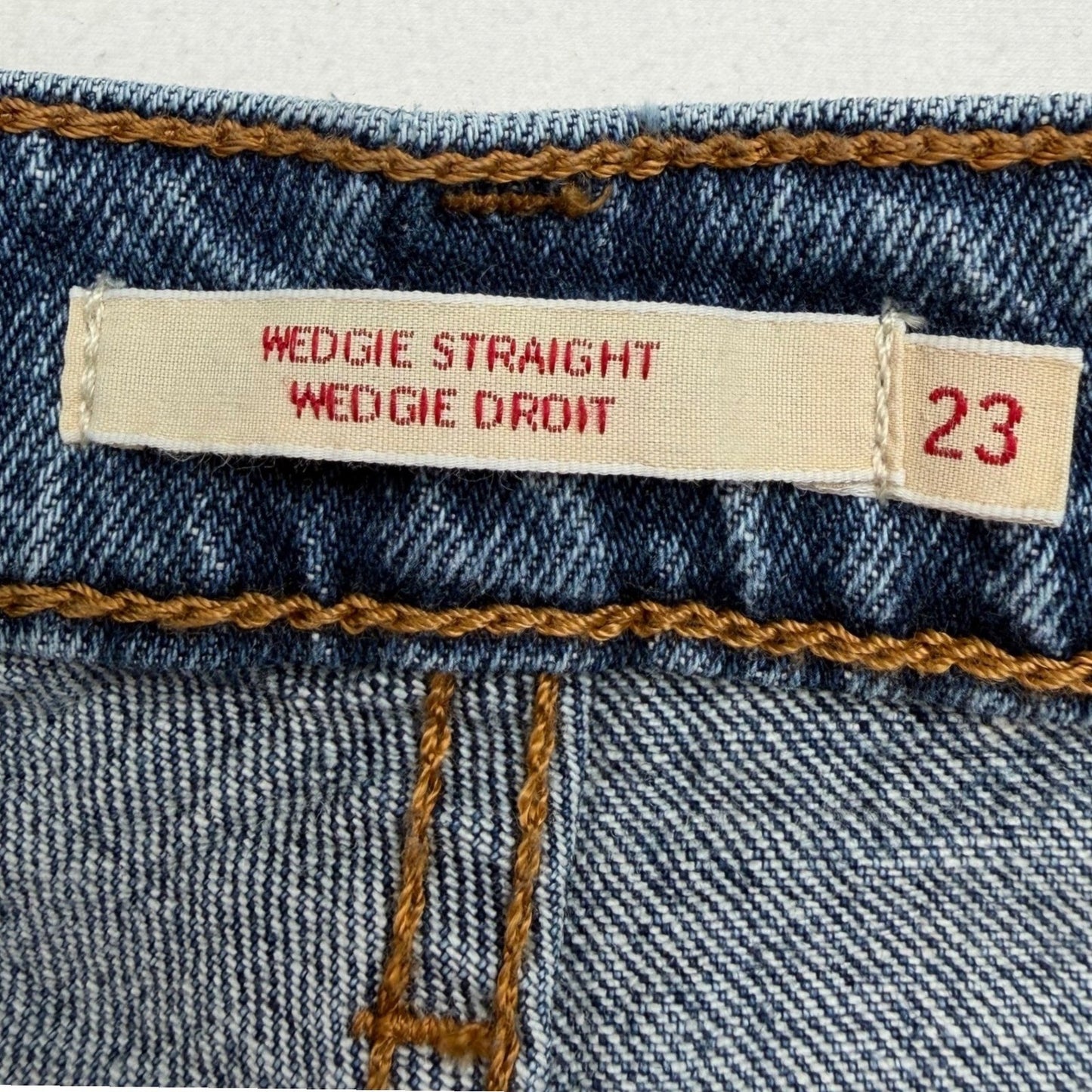 Levi's Wedgie Straight Jeans Distressed Medium Wash – Size 23