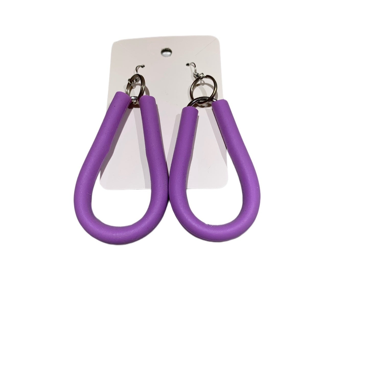 Simple Handmade Teardrop Hoop Earrings Chunky Colourful Statement Drops