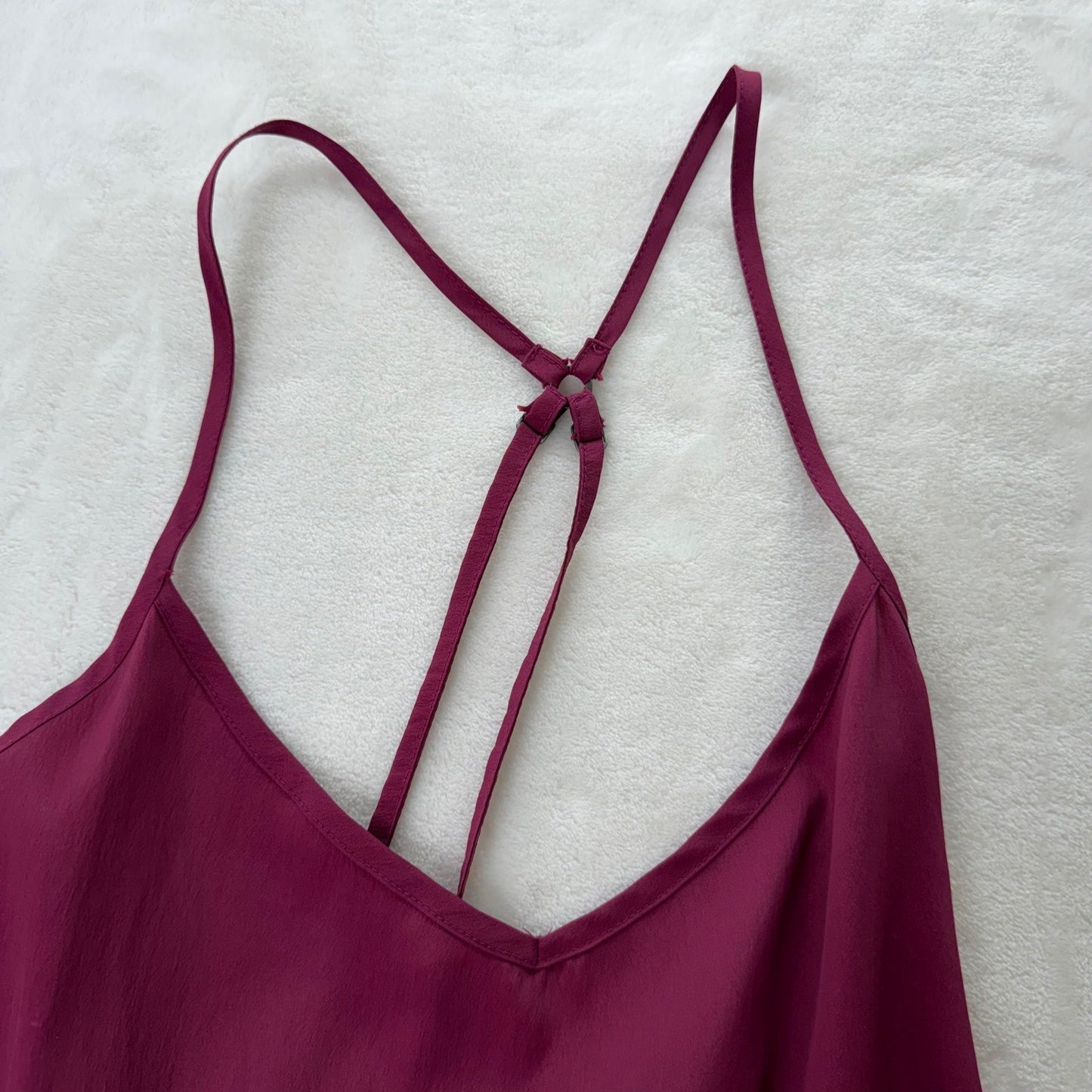 Hollister Tank Top Womens Large Burgundy V-Neck Cami Y2K Spaghetti Straps Boho