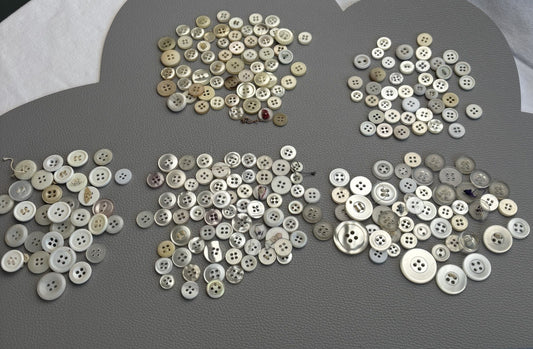 Mixed Plastic Button Lot ~ 50pcs Clear White Ivory Assorted Styles New