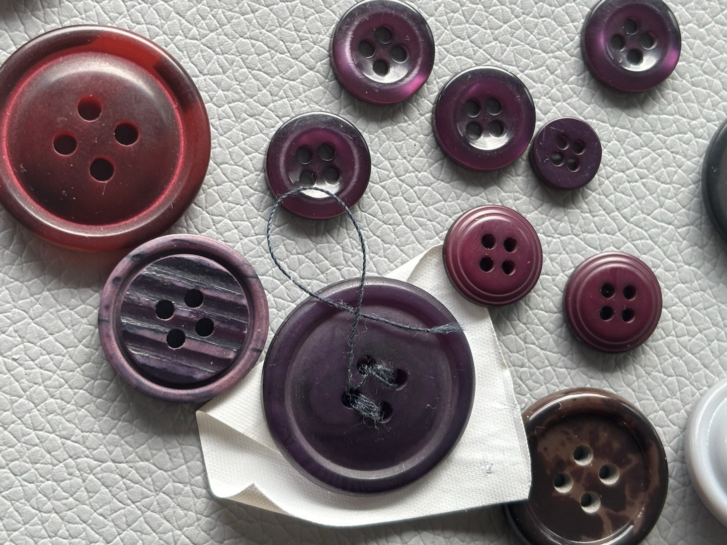 Vintage Button Collection 45 Lot Grey Blue Green Purple Red Grey Four Hole Small