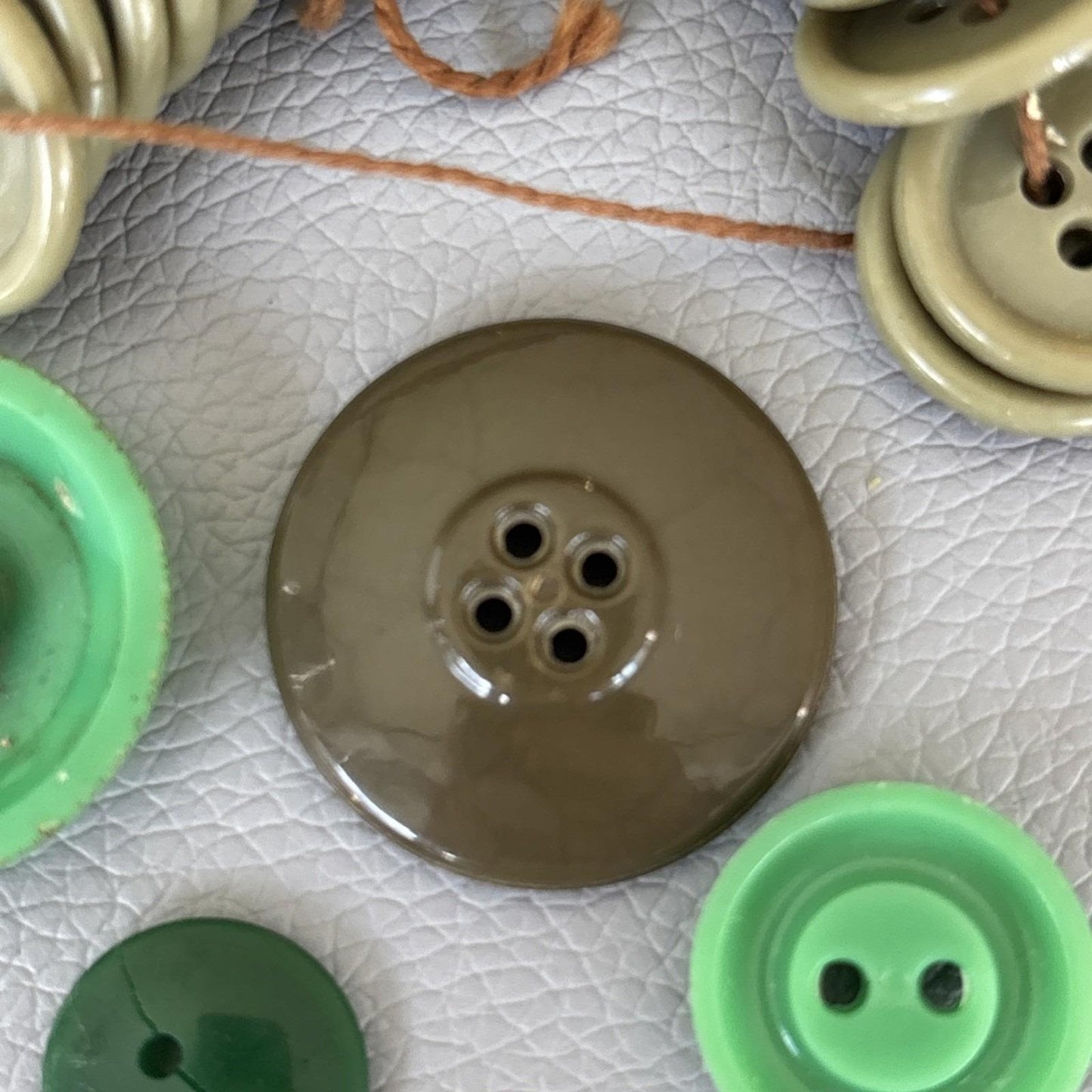 WWII RAF Bakelite Button Lot • Military Khaki & Deco Green Plastics (1940s–50s)