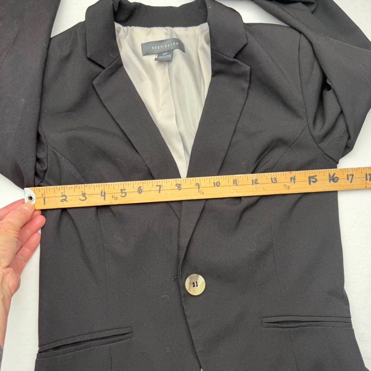 Suzy Shier Black Blazer Jacket Womens Size S  Single Button Work carer Basiccore
