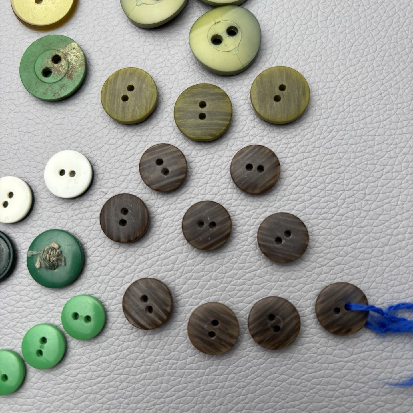 Vintage Green Button Lot 58 Piece Emerald, Olive, Chartreuse & Swirl Designs –