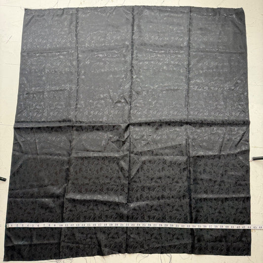 Black Rose Floral Jacquard Fabric Woven Tone-on-Tone 45x48 1.3 Yards