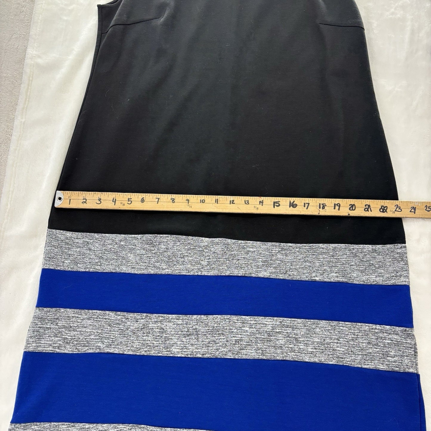 Millers Woman Knit Sleeveless Colorblock Dress Black Blue Grey Size 18 Stretch