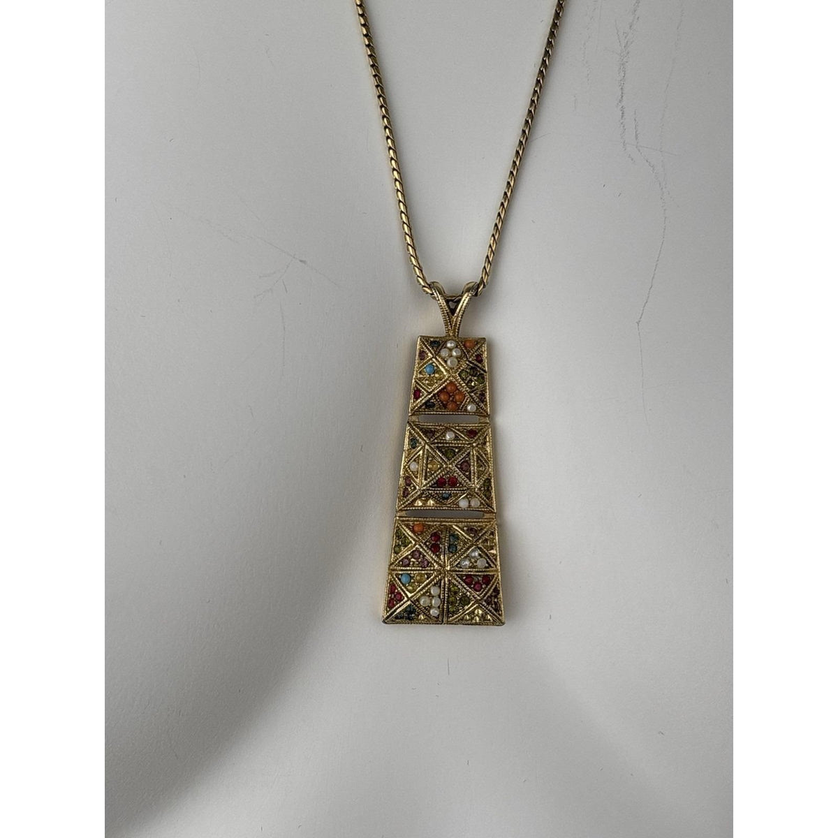 Vintage D'Orlan "Buried Treasure" 24" Gold-Plated Necklace — Canadian Designer,