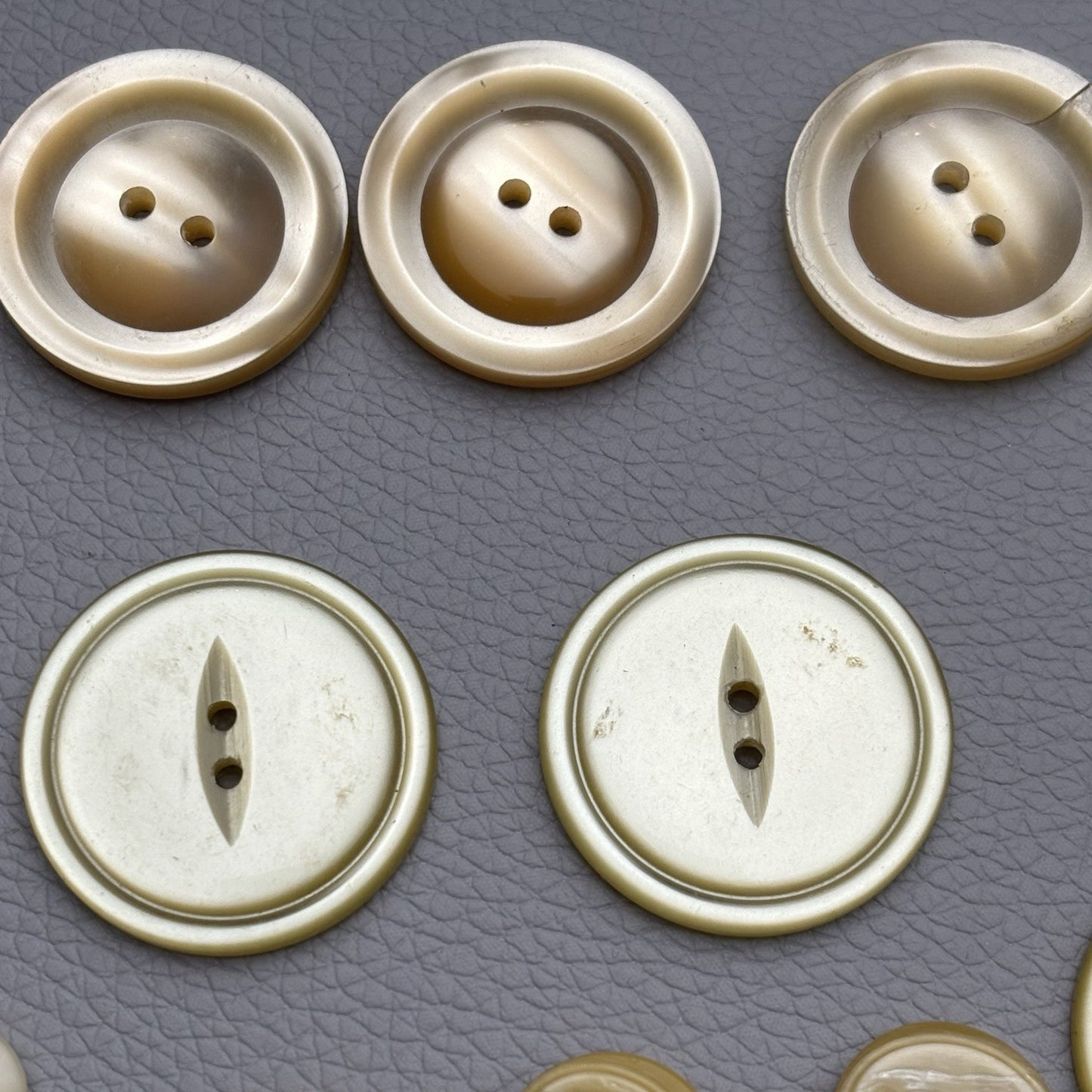 Vintage Mixed Button Lot (60pcs) – Earth Tone Neutrals + Soft Pastels  40’s-60’s