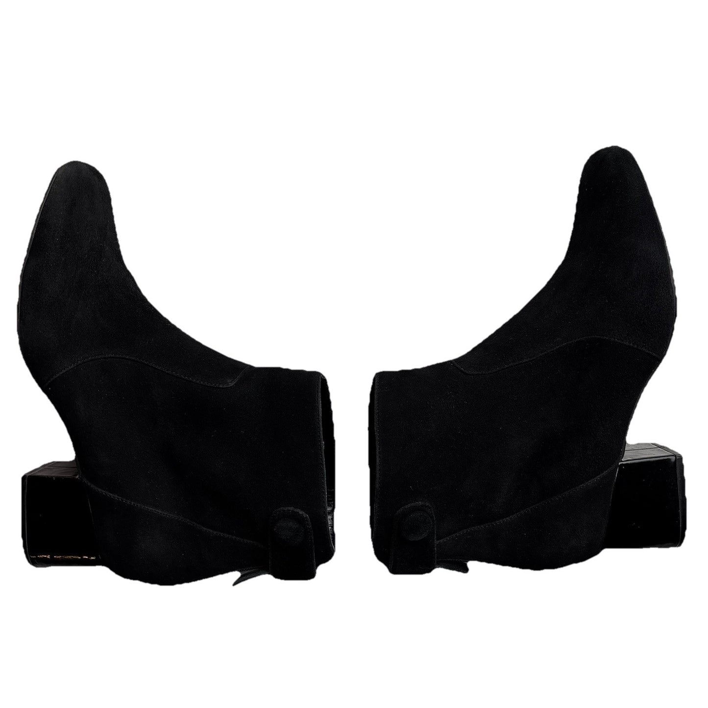 Bandolino Ankle Boots Women’s Size 8.5 Black Patent Block Heel Snap Closure