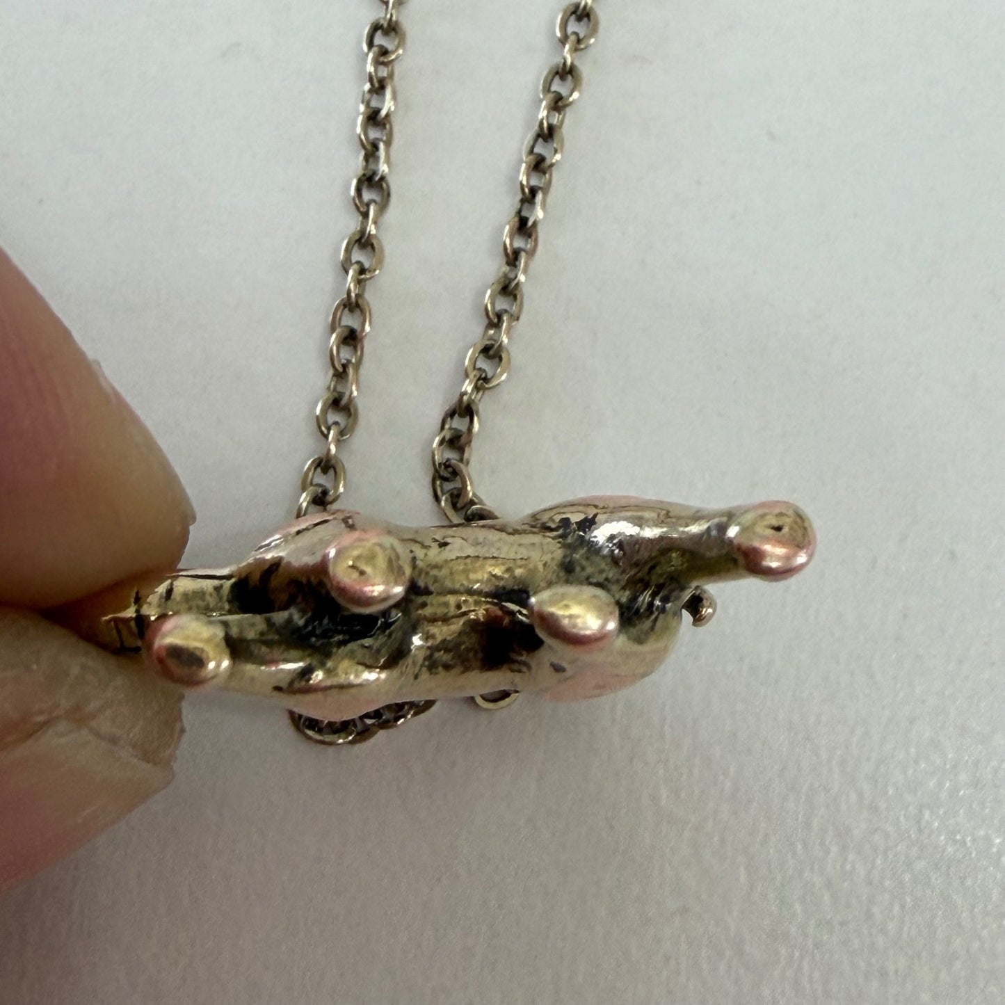 Elephant Pendant Necklace Good Luck Boho Whimsical Vanilla Girl Mixed Metal OS