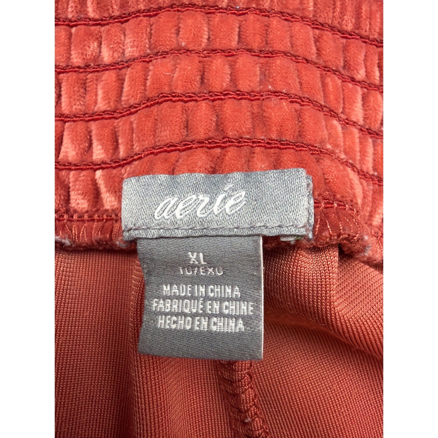 Aerie Wide Leg Pants Peach Crushed Velvet  Athleisure Dopamine Sporty Spice XL