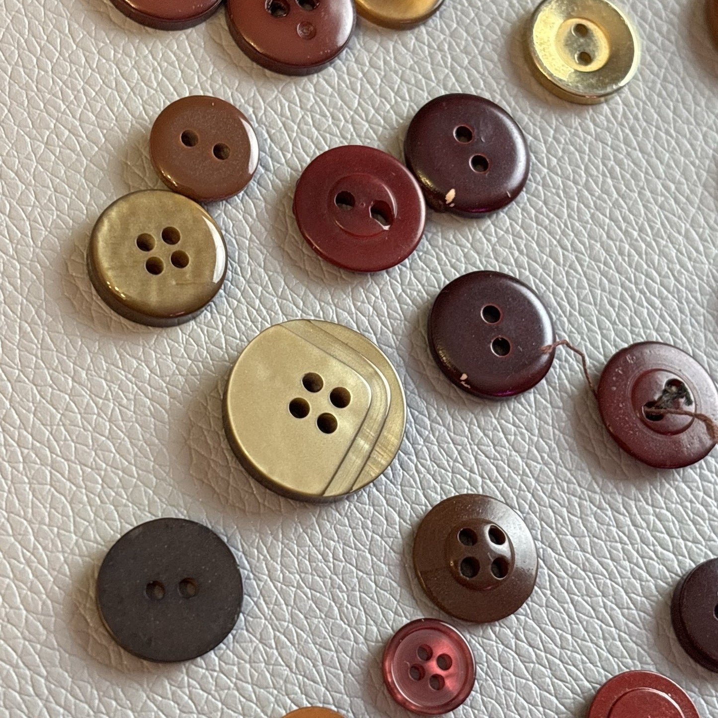 Vintage + New Burgundy And Red  Button Lot. Two Hole + Four Hole Plastic