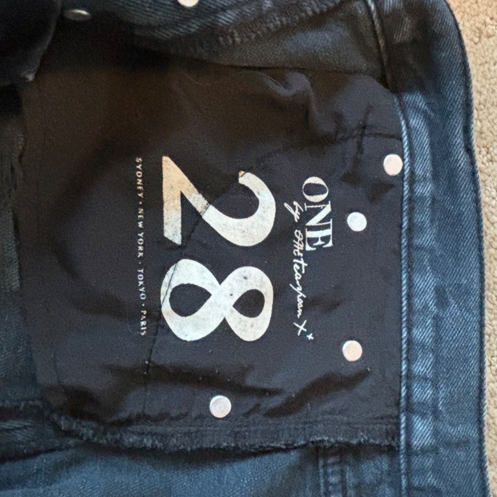 One Teaspoon Jean Shorts Black distressed button fly low rise