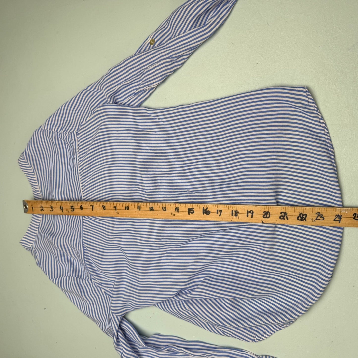Love Tree Striped Button Down Shirt nautical Preppy Coastal Grandmother Sz S