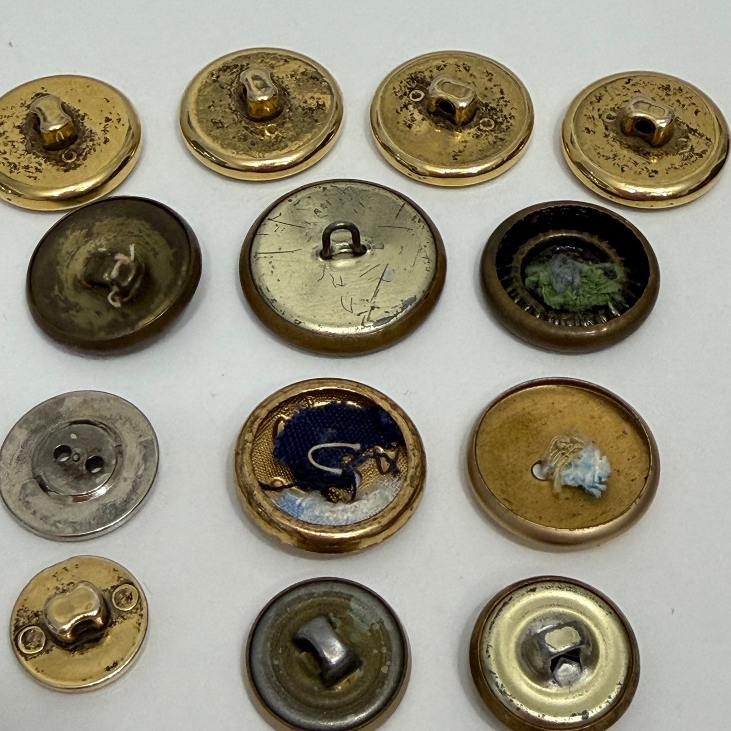 Unbranded Vintage Button Lot Metal Nautical Maple Leaf Military Style Mixed 13pc