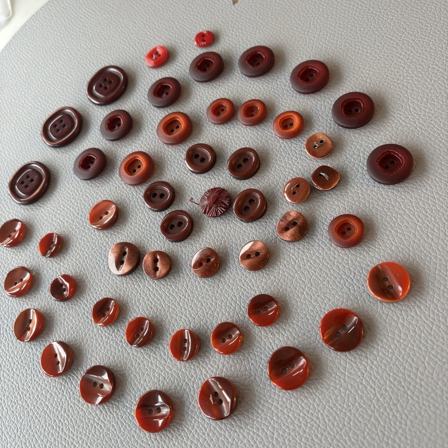 Vintage + New Red Burgundy Button Lot. Mix Two Hole Four Hole Button Crafts Sew