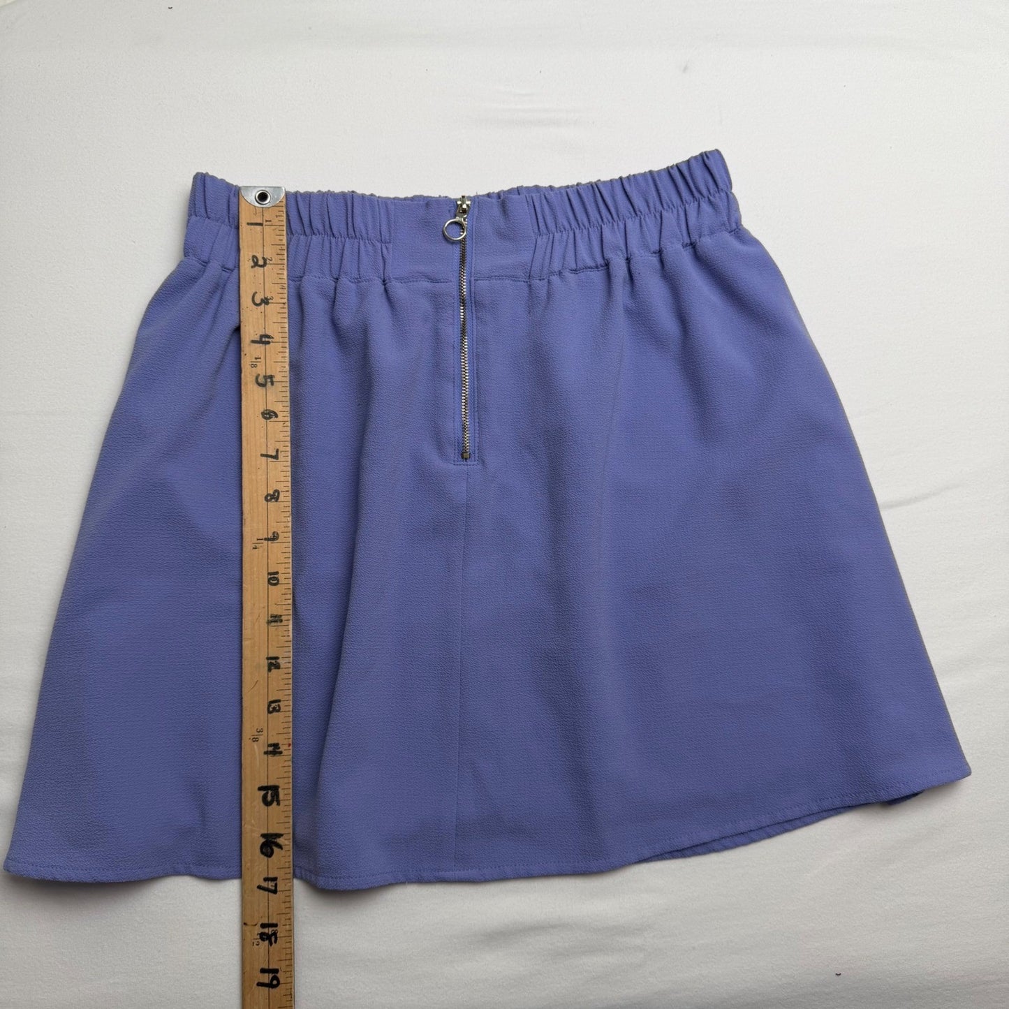 Dynamite Mini Skirt Periwinkle Blue Crepe Front Zip Baddie Coquette Soft Girl S