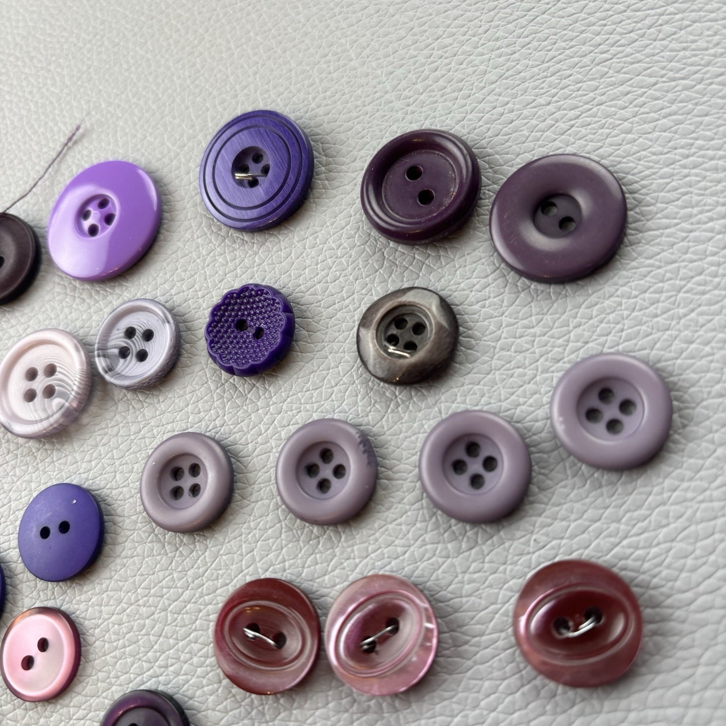 Vintage + New Purple Two Hole + Four Hole Round Button Lot 67 Pieces Sew Crafts
