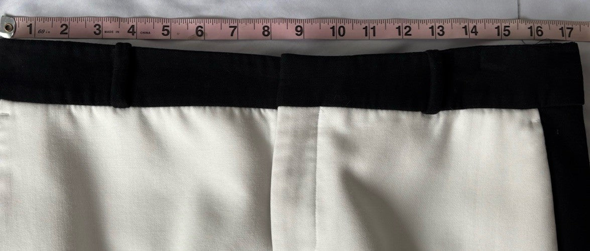 Women’s Zara Dress Pants Sz Lg Capri  Creamy White With Black Stripe Dress Pants