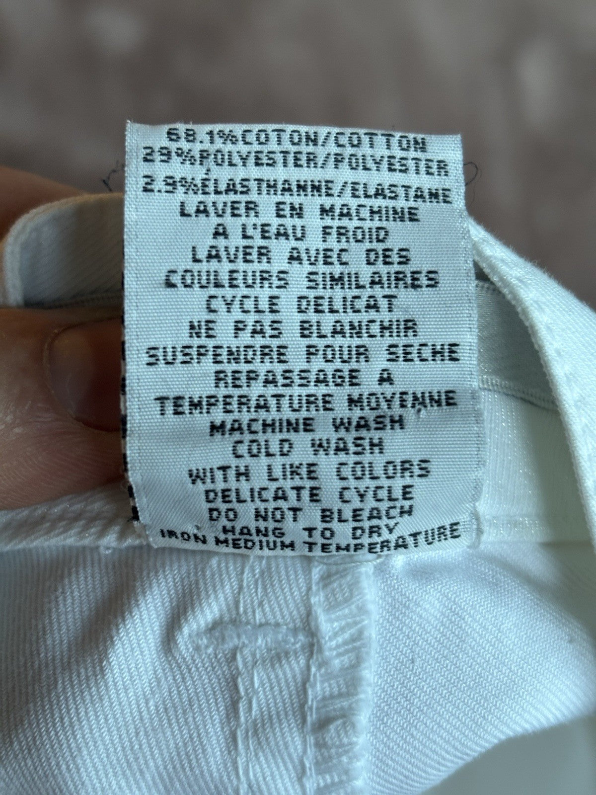 Women's White Capri Simon Chang Jeans Size 4 Crystal Detail Pockets Leg Zippers