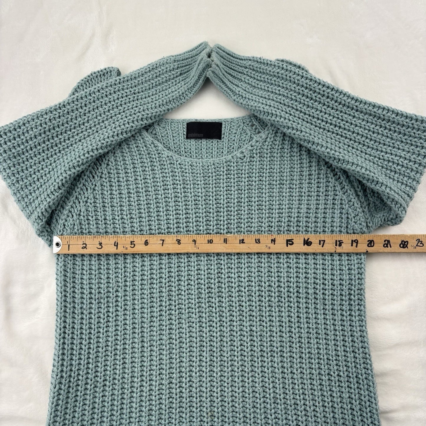 Minimum Turqouise Chunky Knit Sweater Dress Women's Size M Long Sleeve Cozy
