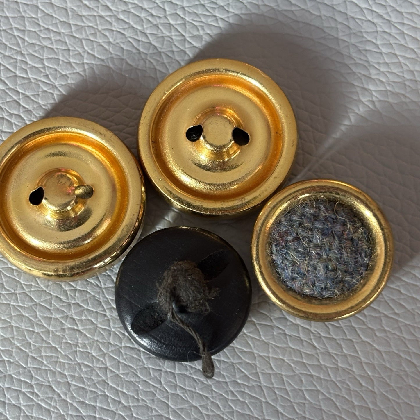 Vintage Fabric Covered Button Lot 1930s–50s Wool Tweed Satin & Thread Wrapped