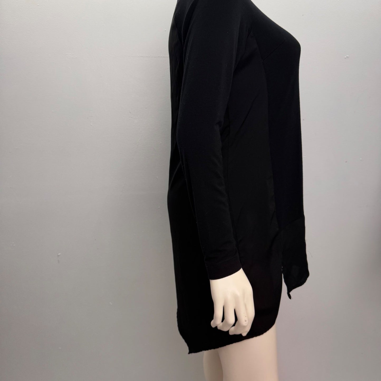 Melissa McCarthy Black Long Sleeve Tunic Asymmetrical Minimalist Lagenlook XL